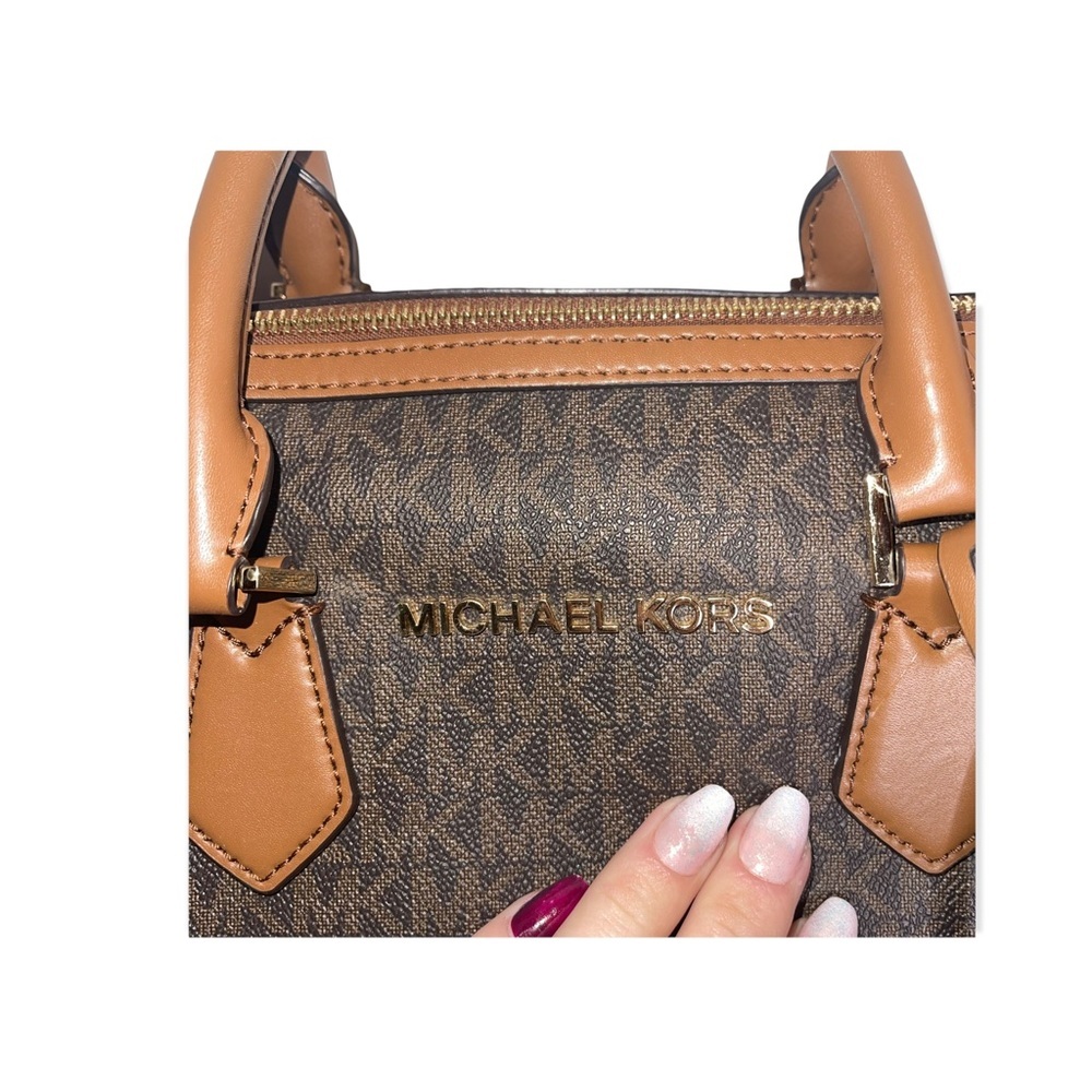 Michael Kors Brown Signature Mk Pattern Duffel Sa… - image 7
